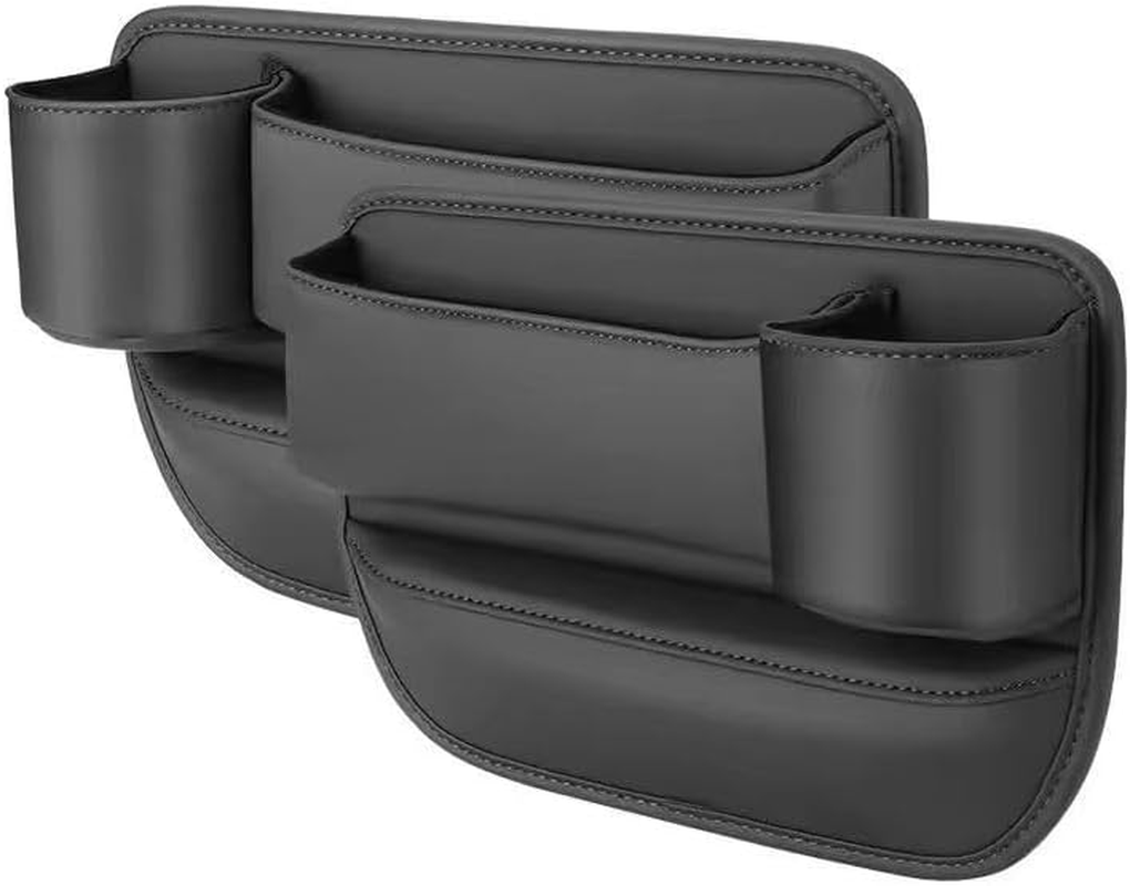 2 Pack Car Seat Gap Filler, Storage Box, and Bag (Black 2)