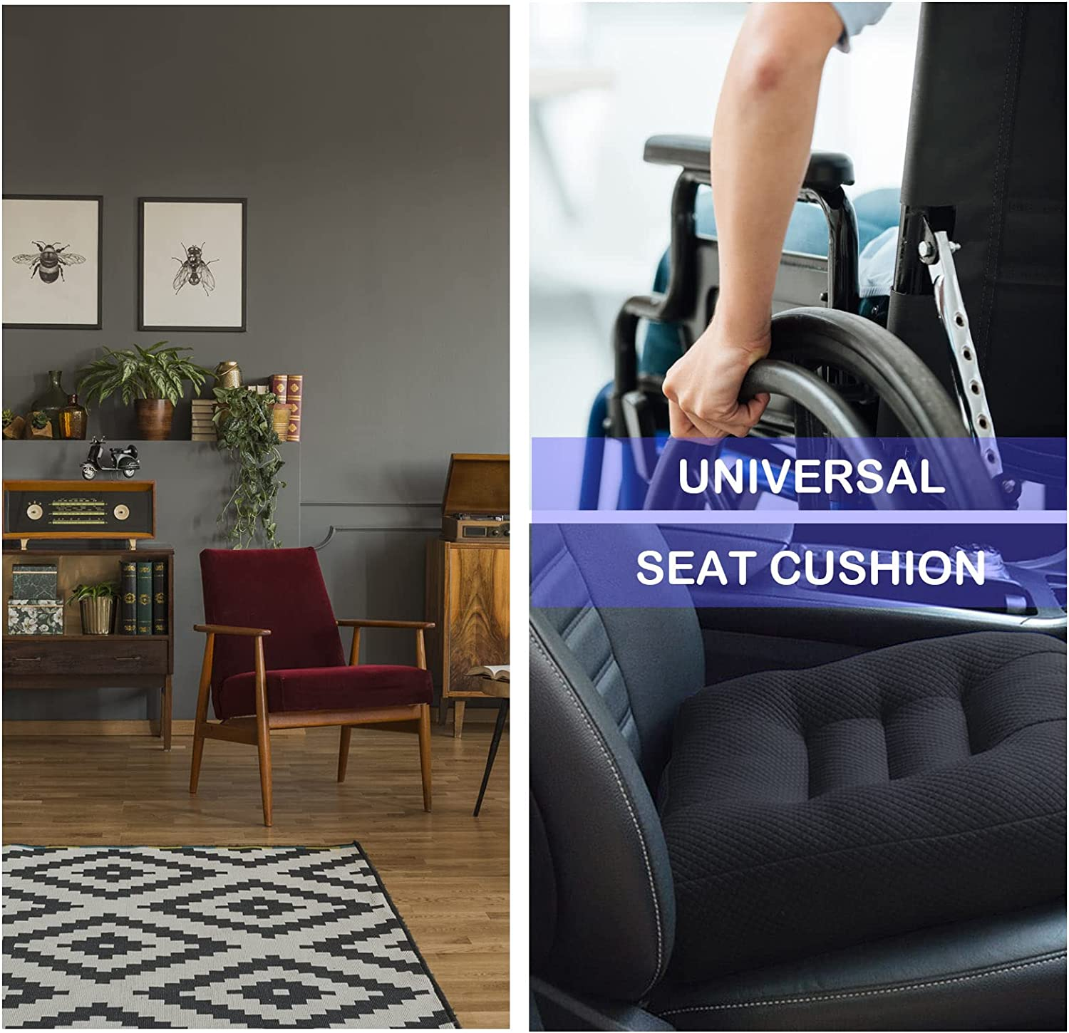 Car Booster Seat Cushion, Office Mat, Car Seat Pad Heightening Height Boost Mat Portable Breathable Mesh, Ideal for Car Office,Home image number 3