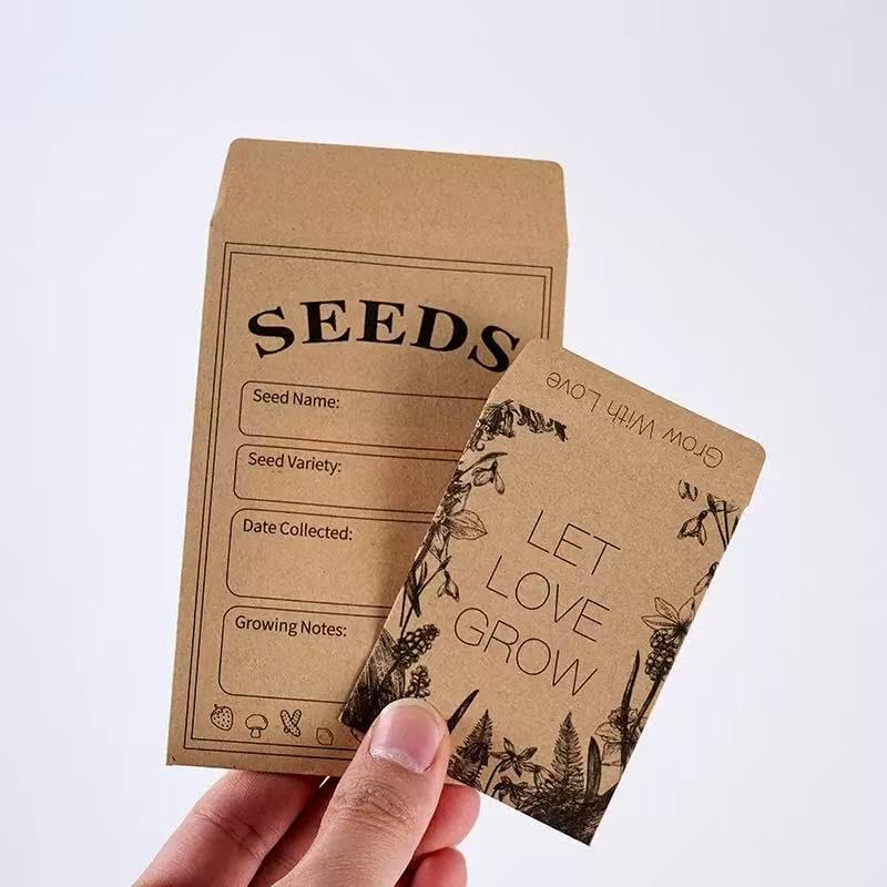 150 Pieces Seed Envelopes -Packets Self Adhesive Sealing for Seed Storage 2.24 X 3.5 Inch(5.7 X 8.9Cm) Small Envelopes with Clear Window for Saving Vegetables Plants Garden Seeds (B) image number 4
