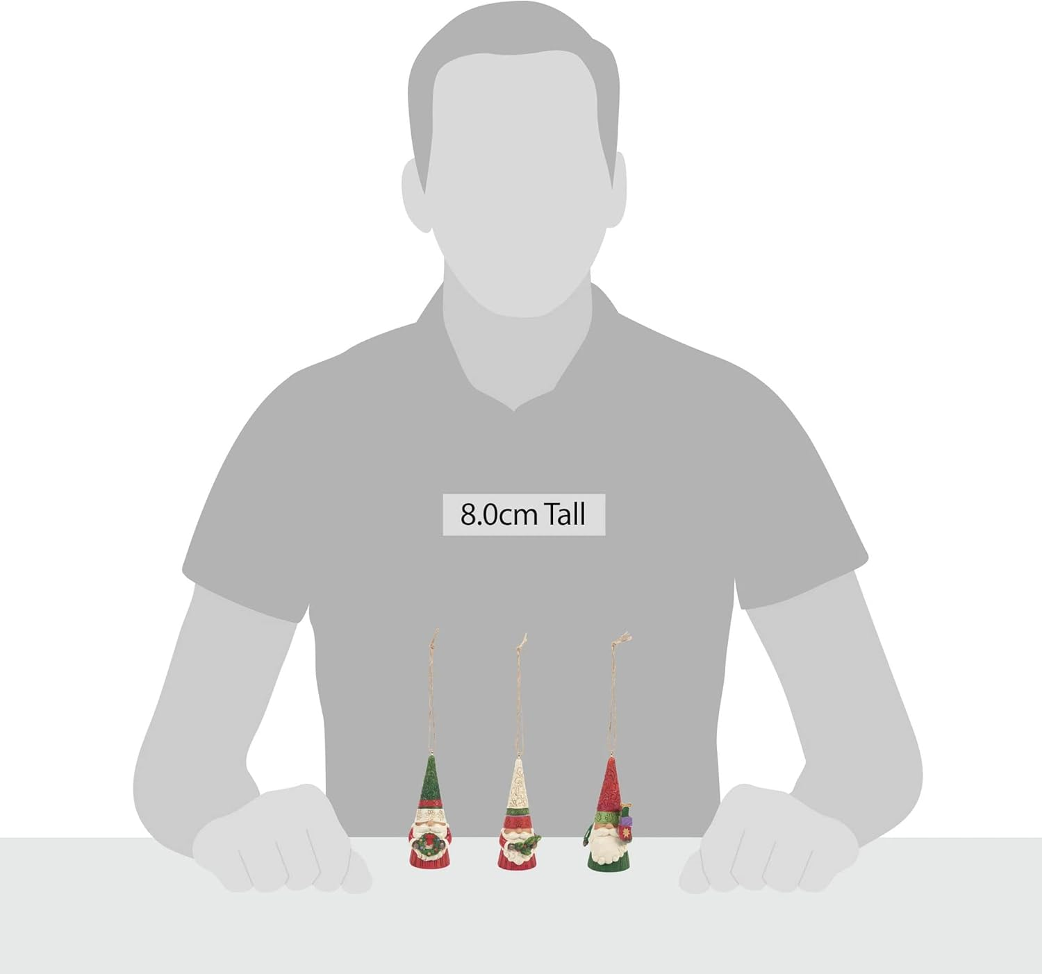 Enesco Jim Shore Heartwood Creek Christmas Gnomes Hanging Ornament Set, 3.35 Inch, Multicolor