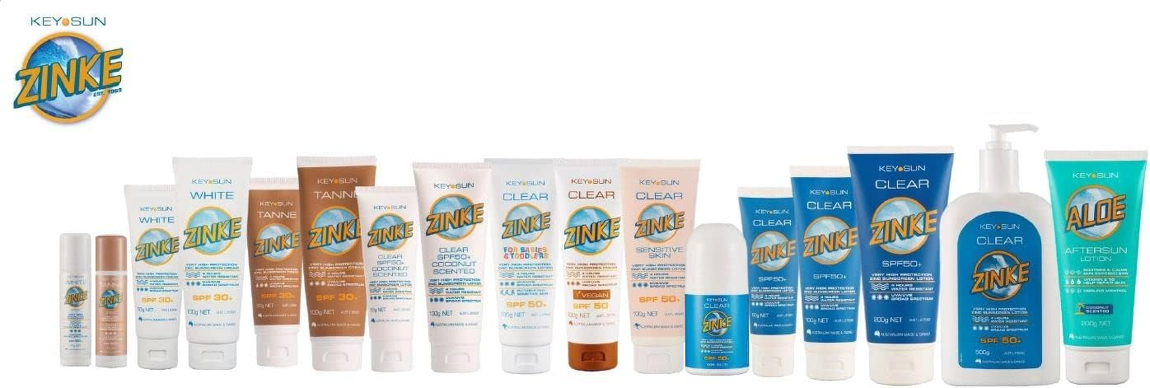 Key Sun Tanne Zinke SPF30+, High-Protection Tan Zinc Sunscreen 100G