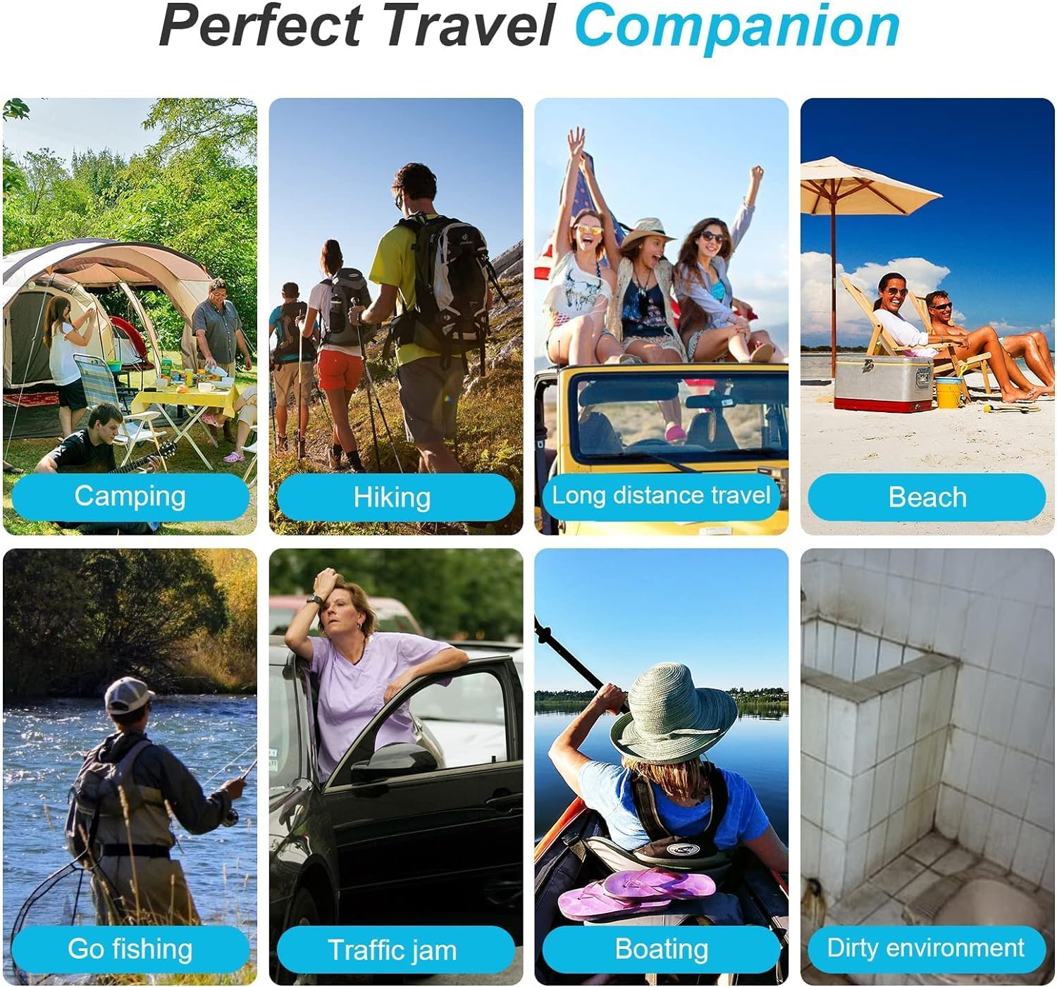 Portable Toilet for Camping, Folding with Lid, Waterproof Porta Potty Car Bucket Adults, Travel Camping Hiking Boat Trips Beach image number 1