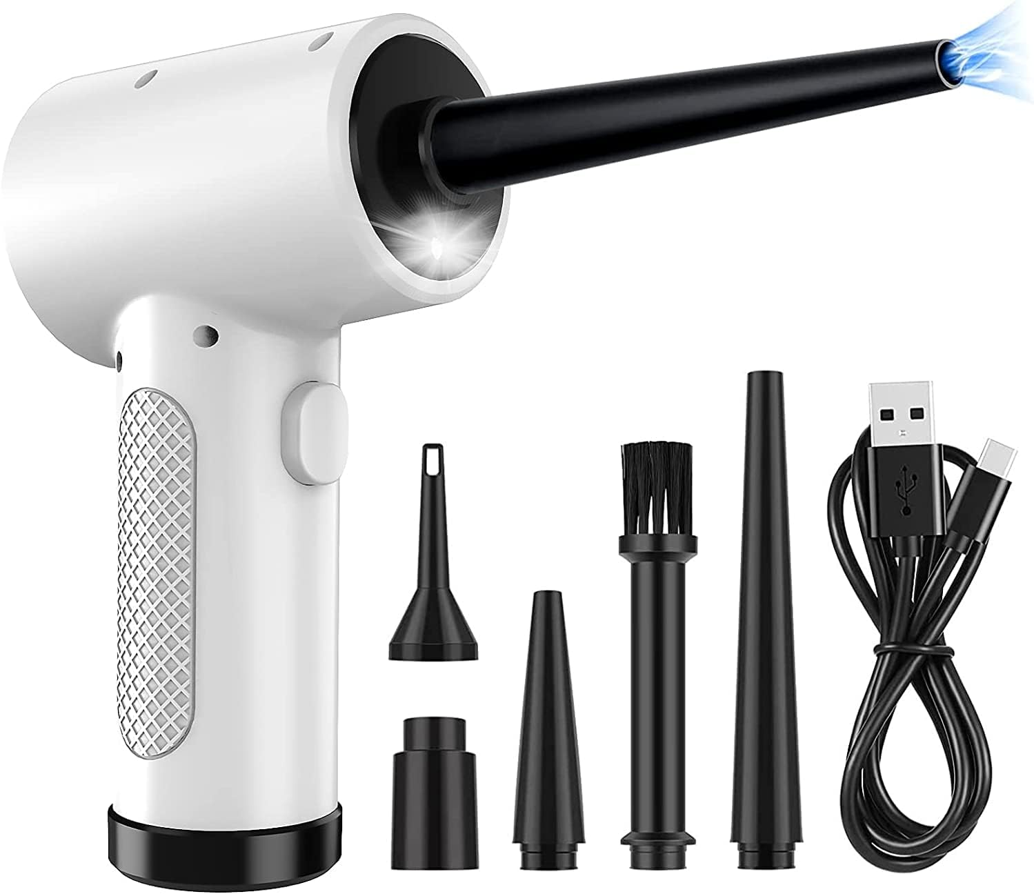 Cordless Compressed Air Duster, 51000RPM, 3 Speed, 6000Mah10W Fast Charging Powerful Keyboard Cleaner with LED Light for Dust Off/Cleaning Computer/Conditioner/Car image number 3