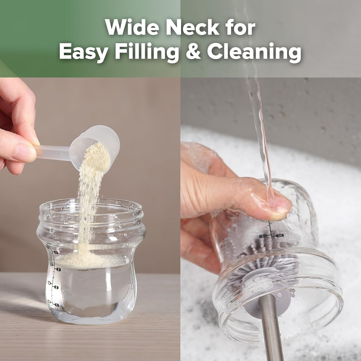 Haakaa Gen.3 Glass Baby Bottle 120Ml, with Anti-Colic Valve, Fast Flow, Mimic Breastfeeding, Temprature Resistant (Grey)&hellip; image number 2