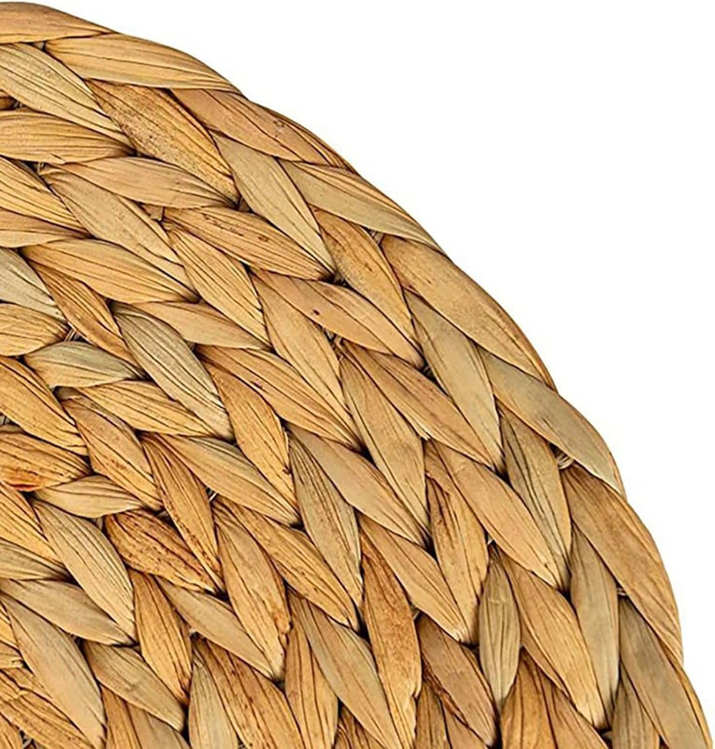 Typutomi 4 Pack Woven Placemats Round, 10 Inch Natural Braided Placemat Set No-Slip Heat Resistant Handmade Straw Weave Mats for Table, Coasters, Pots