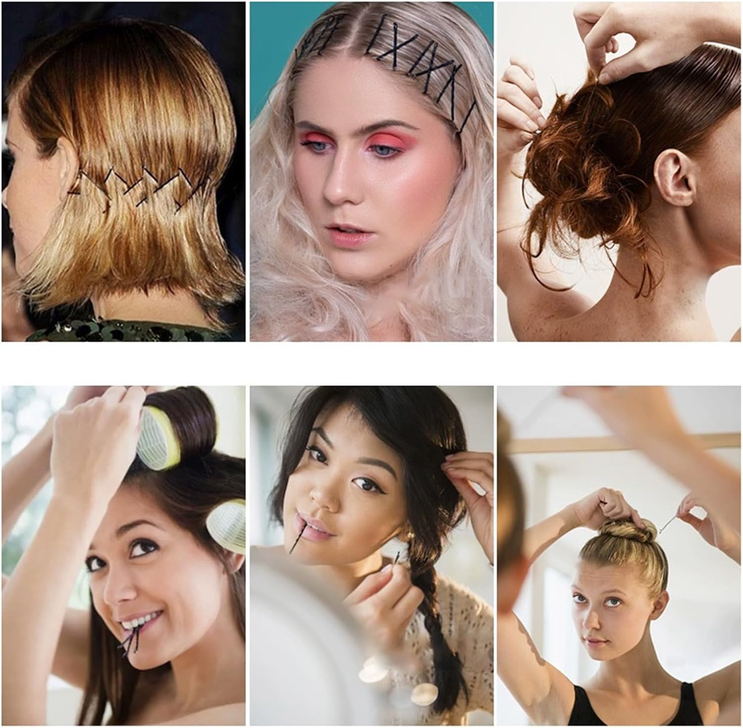 Pack of 14 Bun Cushions, Small Hair Bun Maker, Rings Bun Donut Bun, Hair Styling Hair Bun Scrunchie, Ballet for Hair Bun Cushion, Hair Clips Girls, Women Hairstyle Aid, Black Doughnut Set image number 2