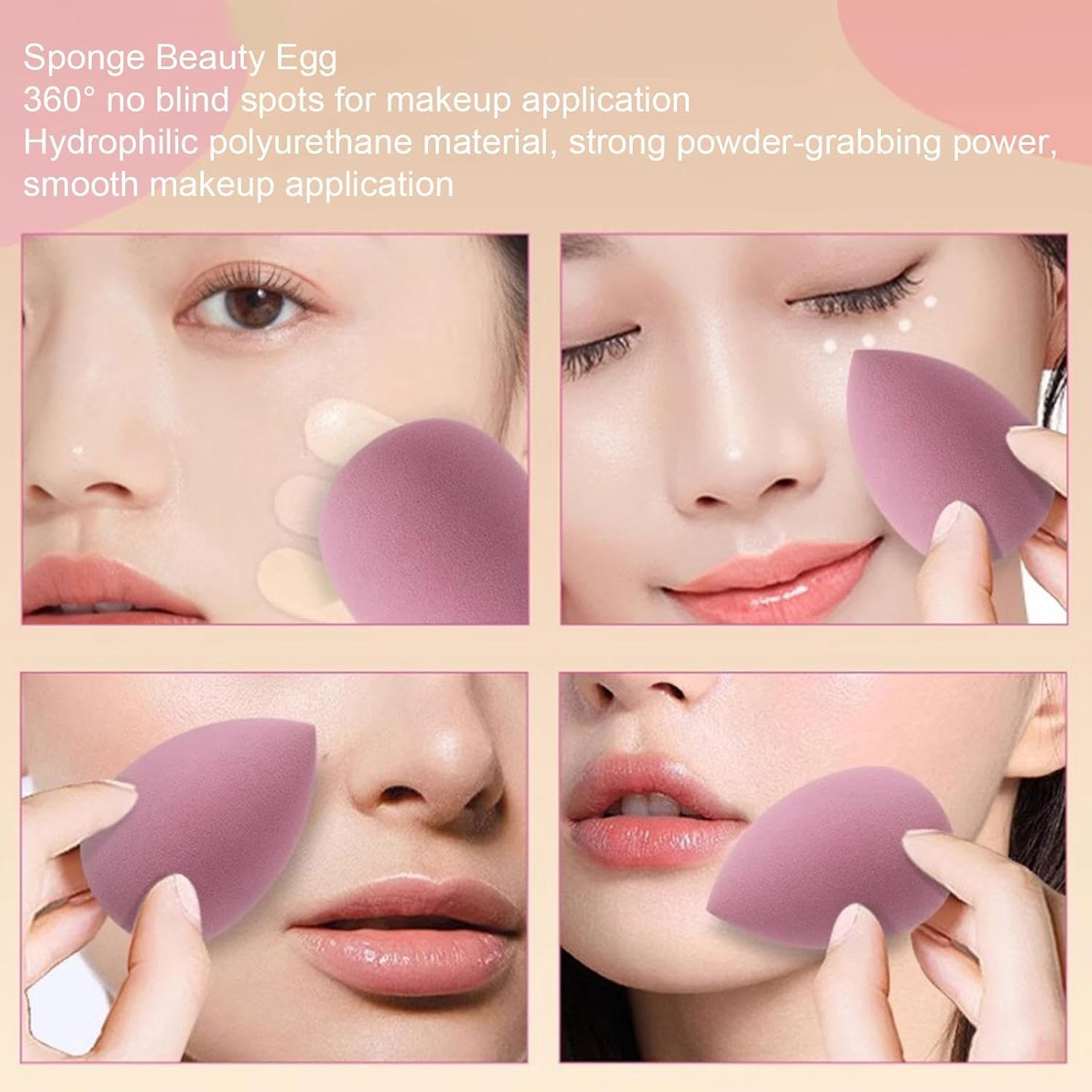 Multi Colored Mini Beauty Blender Sponges Set, 14Pcs Multi-Colored Makeup Sponges Sets,Makeup Sponge Blender Sponge Set for Liquid, Cream, Pink image number 6