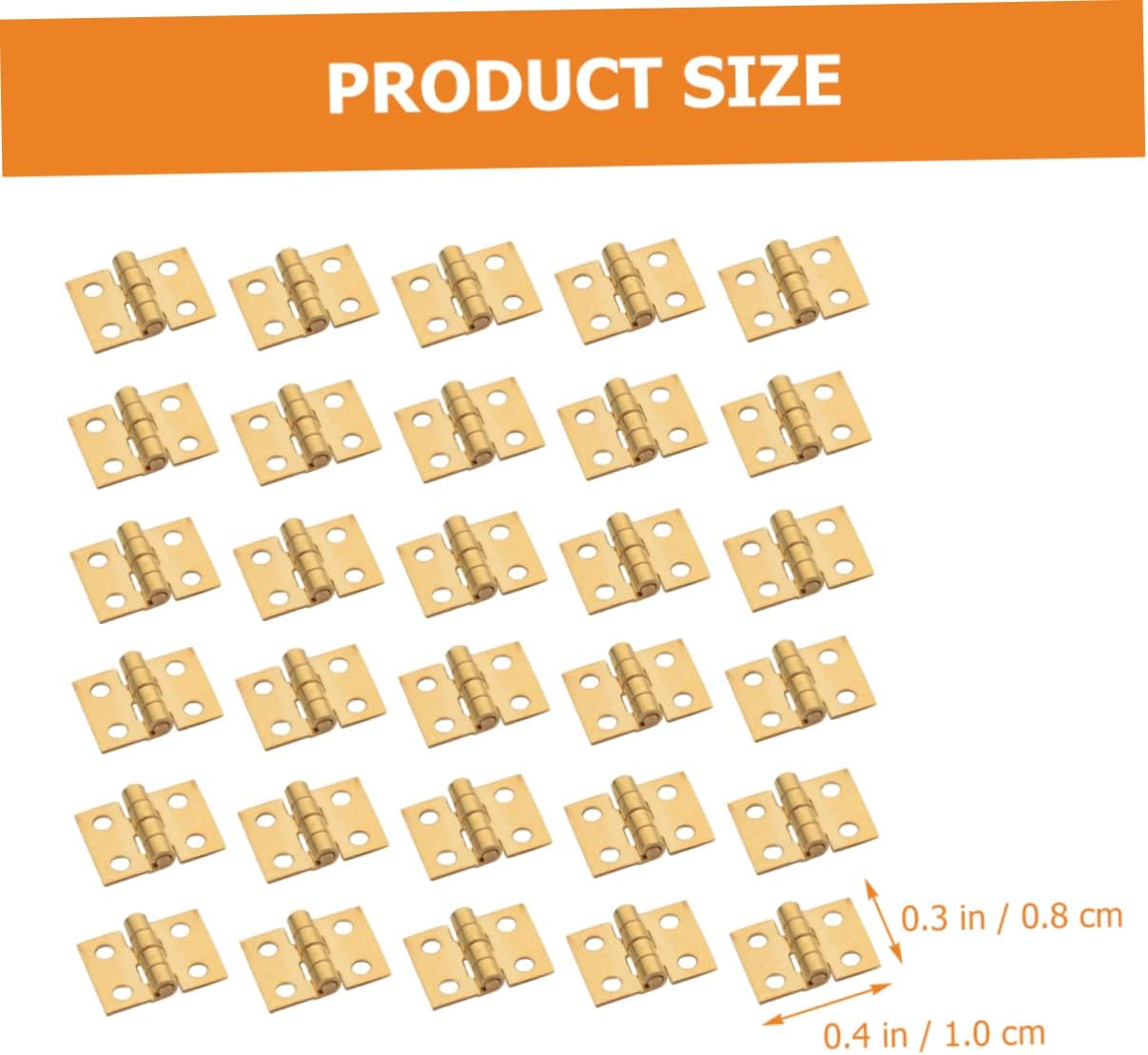 HOMSFOU 30 Pcs Box Mini Hinge Hinges for Kitchen Cabinets Miniature Dollhouse Accessories Furniture Mini Miniature Hinges for Crafts Minatures Crafts Copper Piano Small Hinge image number 5