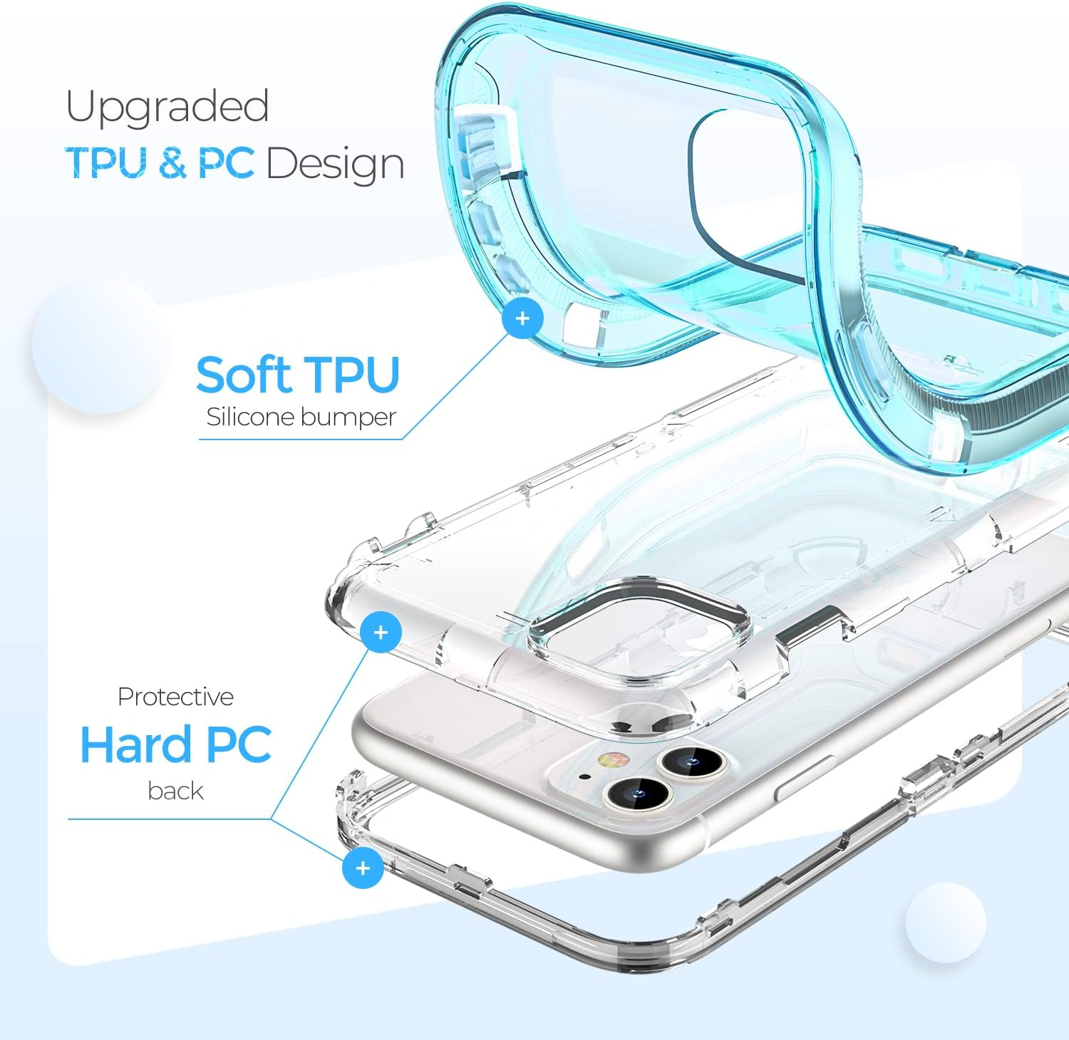 Oribox Case Compatible with Iphone 11, Heavy Duty Shockproof Anti-Fall Clear Case image number 5