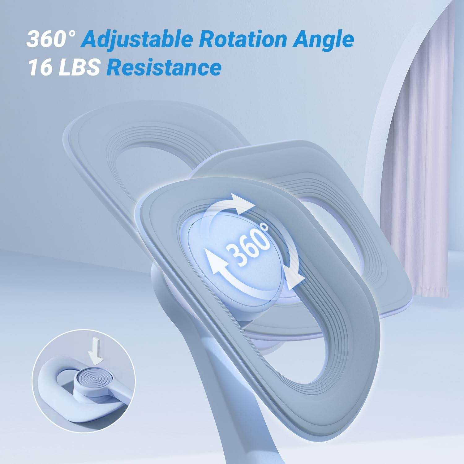 Uoffis Floor Trainer for Women, Thigh Trainer, 360&deg;Rotation Portable Screen Display Count for Home Fitness - Pink image number 5