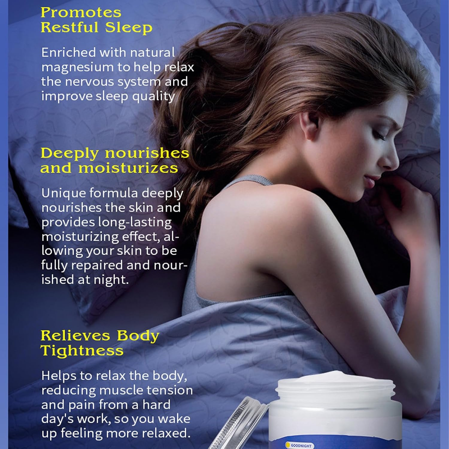 Magnesium Body Cream 120G - with Olive Extract & Shea Butter, Promotes Muscle Relaxation & Soothing，Helpful for a Good Night'S Sleep image number 1