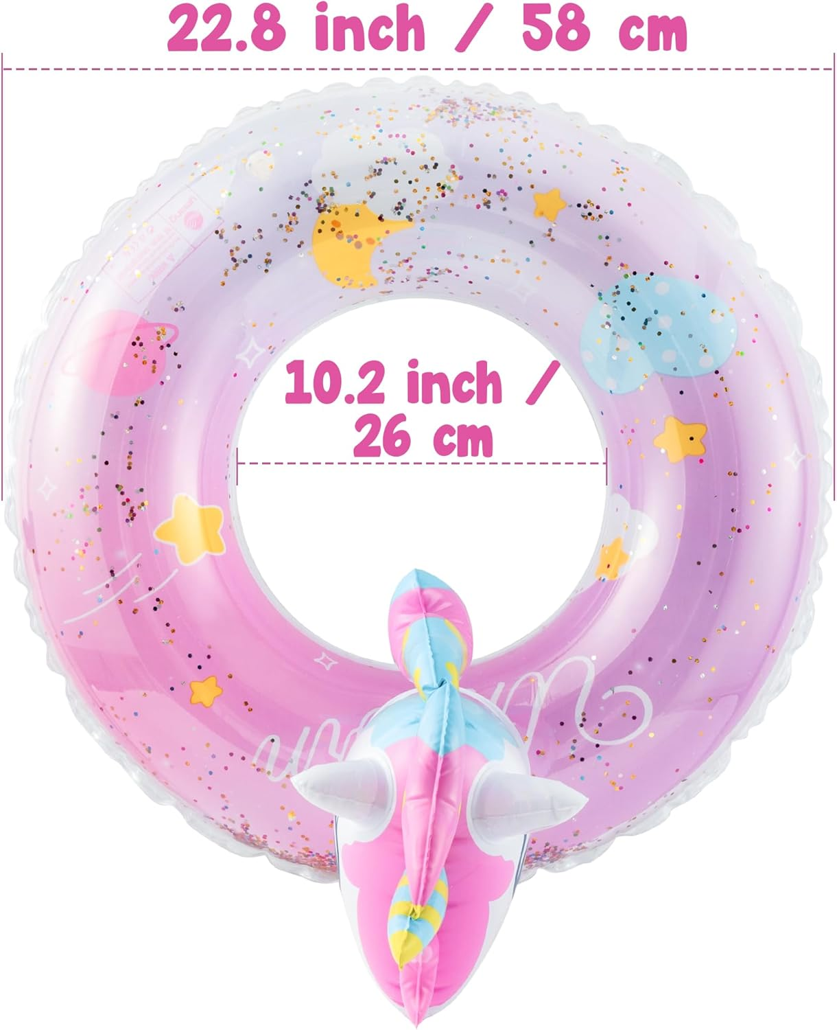 WATINC Inflatable Swimming Ring Pool for Children Unicorn Swimming Pool Float Pool Ring Summer Holiday Outdoor Beach Water Party Toy Float Inflatable Pool Swimming Ring for Children Toddlers image number 3