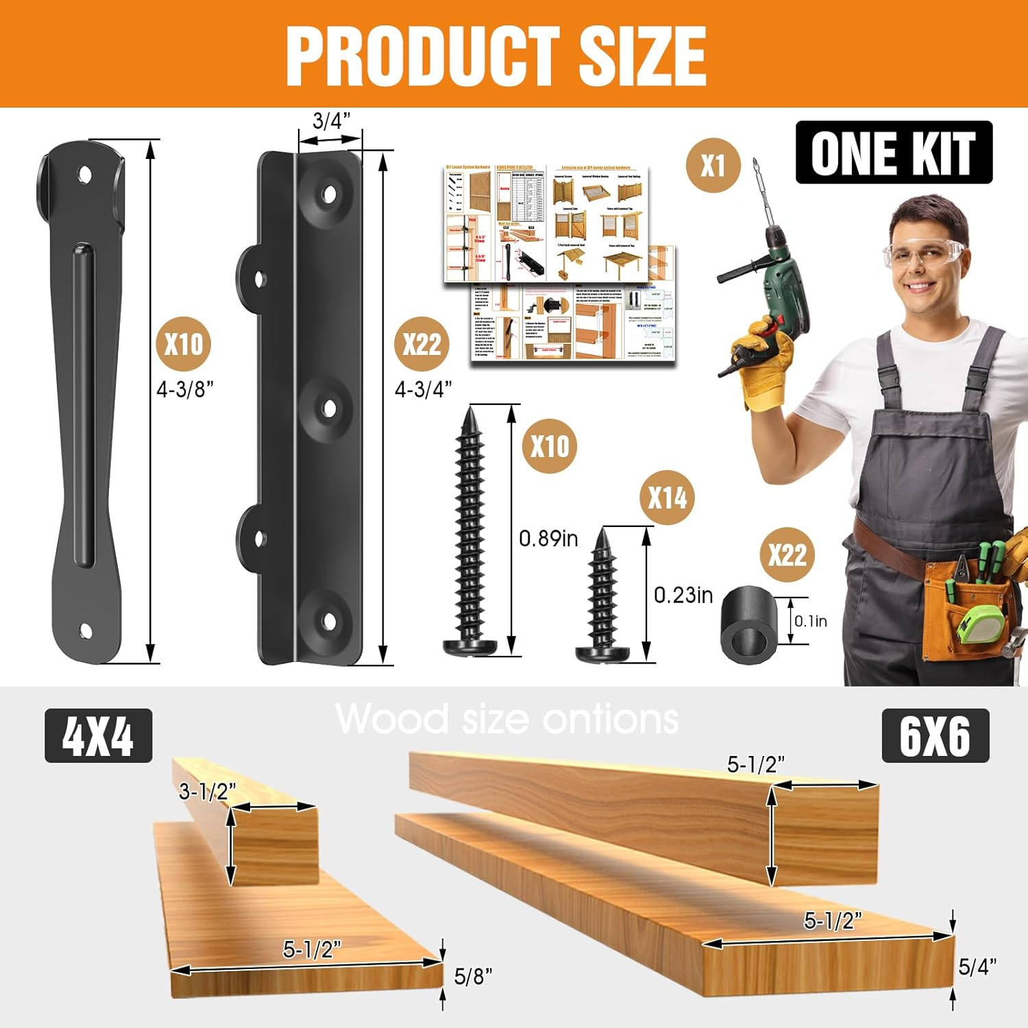 Suemisi Louver Bracket Kit, Louver Hardware Set,Window Shutter Hardware,Deck Sunblind System for Fence,Garden, Shutters and Blinds (1) image number 6