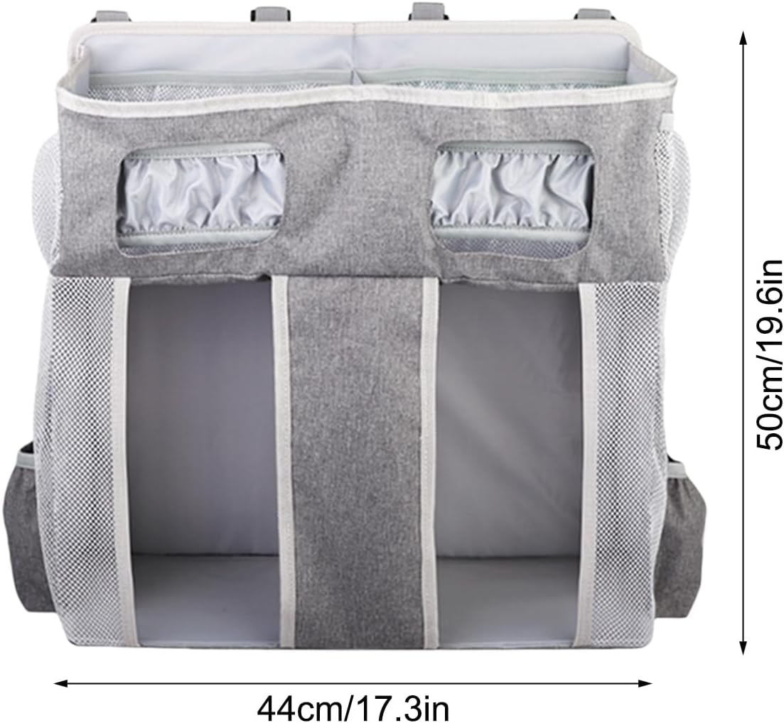 Diaper Organizer | Oxford near Crib Storage Bag - Oxford Diaper Bag with Multiple Compartments Large Capacity Stackable for Boys and Girls image number 5