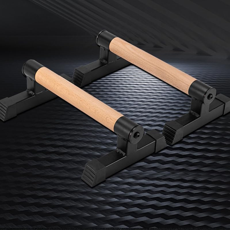 Wood Push up Bars Parallettes Bars Higher Quality Calisthenics Equipment Perfect, Pushup Bar and Handstand Push up Handles for Calisthenics, Fitness, Gymnastics, Aerobics Support 620 Lbs image number 1