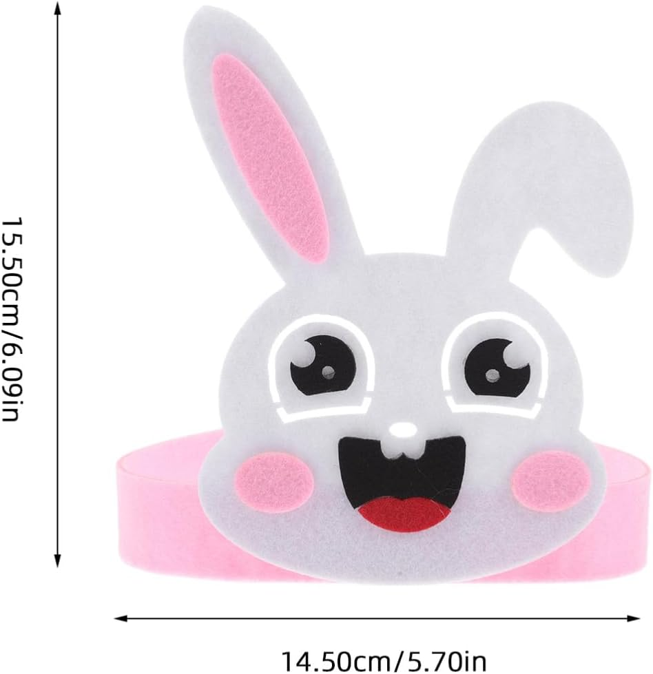 JOINPAYA 4Pcs Easter Bunny Crown Hat Headband: Bunny Birthday Party Hats Bunny Hats Rabbits Crown for School Activity Easter Party Decoration image number 5