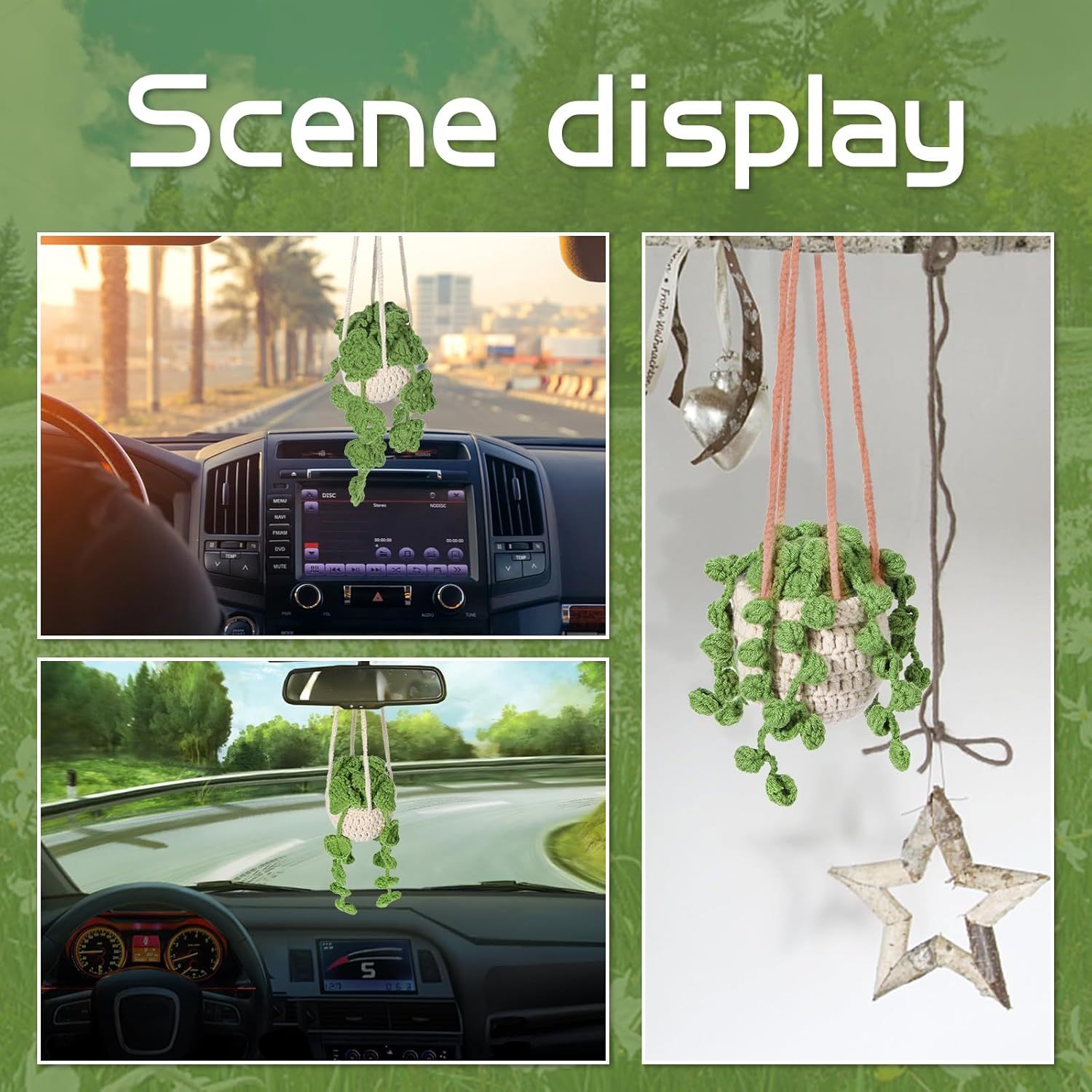 Kdafio Crochet Kit for Beginners, 2 Pcs Hanging Potted Plants Crochet Starter Kit with Step-By-Step Instructions and Video Tutorials Complete Crochet Kit for Beginners Decoration (Leaf Potted Plant) - Color5 image number 4