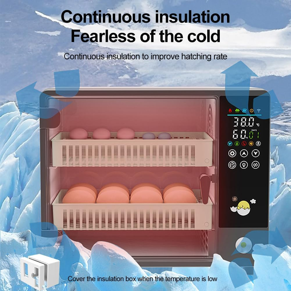 CHAOFLIGHT Eggs Incubator 24 Poultry Egg Hatchery Brooder Automatic Egg Turner with Temperature/Humidity Control & Digital Touch Screen for Hatching Parrot,Birds,Chickens,Ducks,Quails image number 5