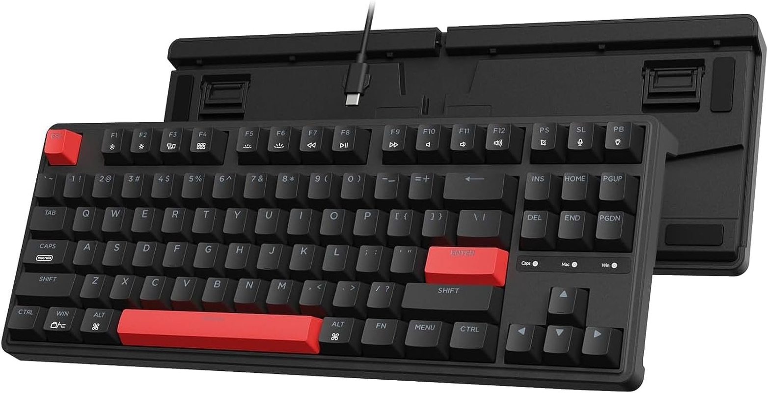 Keychron C3 Pro QMK/VIA Custom Mechanical Keyboard, Hot Swappable Programmable 87 Keys Compact TKL Layout Gasket Mount, RGB Backlight Wired Gaming Keyboard with Brown Switches for Mac/Windows/Linux