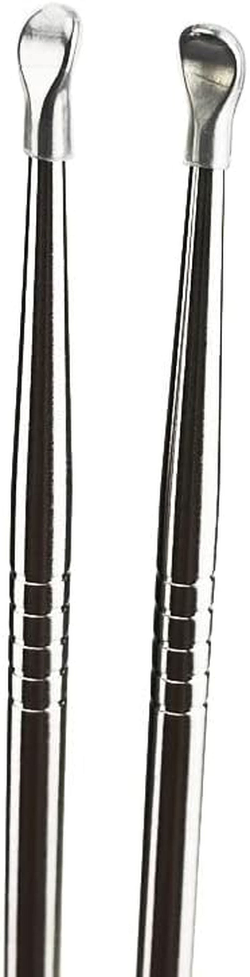 Airgoesin 2Pcs 7" Long Stainless Steel Oral Care Pick Remover Premium Tool for Oral Throat Cleaner to Get Rid of Bad Breath with 10 Silicone Caps for Breath Freshening Oral Hygiene image number 5