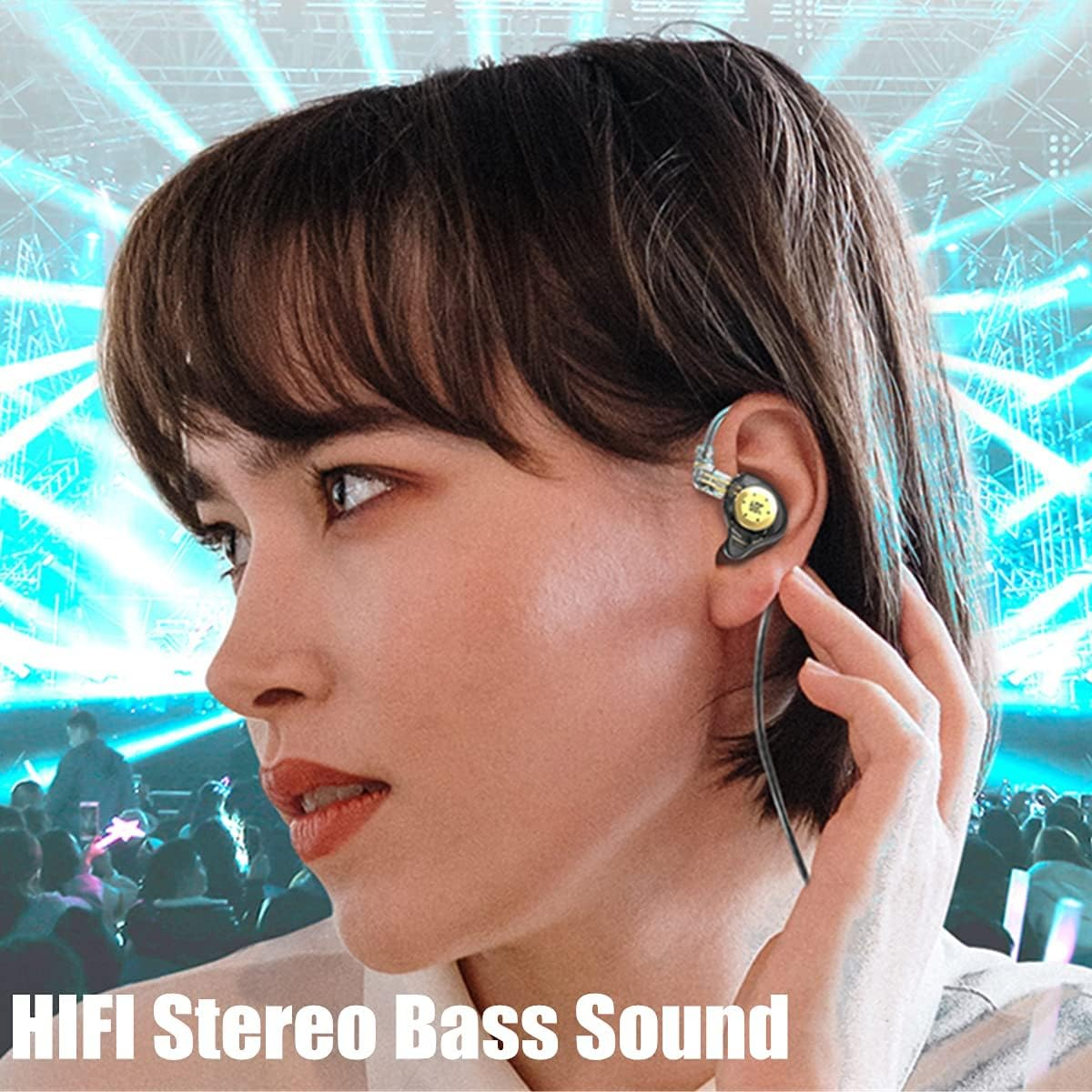 Yinyoo KZ EDX PRO Earphones Headphones with 1DD, EDX PRO Wired in Ear Earbuds Hifi Deep Bass Sound with 1DD New 10Mm Dynamic Driver over Ear Headset with Detachable Cable (White, without Mic) image number 2