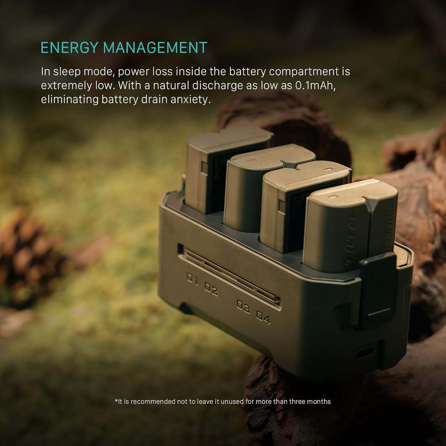 Tilta DMW-BLK22 Portable Charging Station - Green | Charge 4 Batteries W/Usb-C PD 45W Fast Charge | Safe for Lumix DC-S5, S5II, S5IIX, S5M2, S5M2X, S1RII, GH6, GH6L, GH5II, G9M2 image number 3