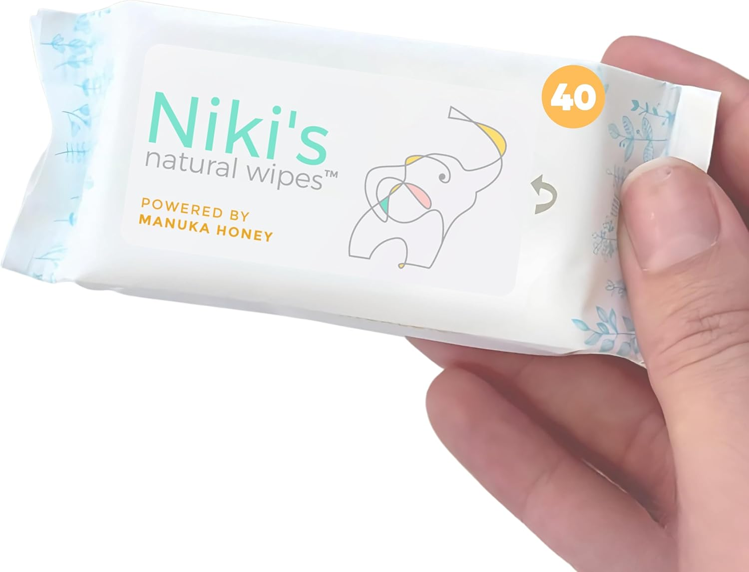 Niki'S Natural Pocket Baby Wipes | Organic Baby Wipes Sensitive | Made with Manuka Honey and Coconut Oil, Unscented | EWG Verified | 320 Wipes (40 Pack X 8 Count Wipes) image number 5