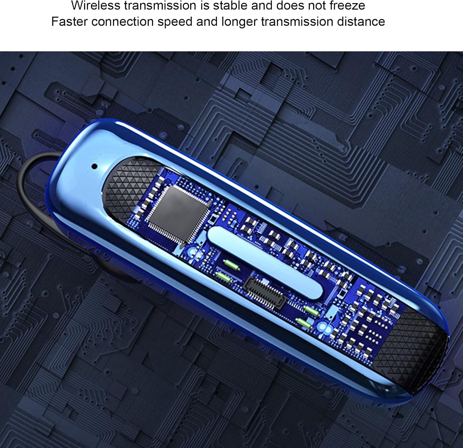 Ciciglow Bluetooth Headset, Wireless In-Ear Earphones, Ultralight Hands-Free Headphones with Noise Isolation for Business/Office/Driving, Standby 50 Hours (Dark Blue) image number 2