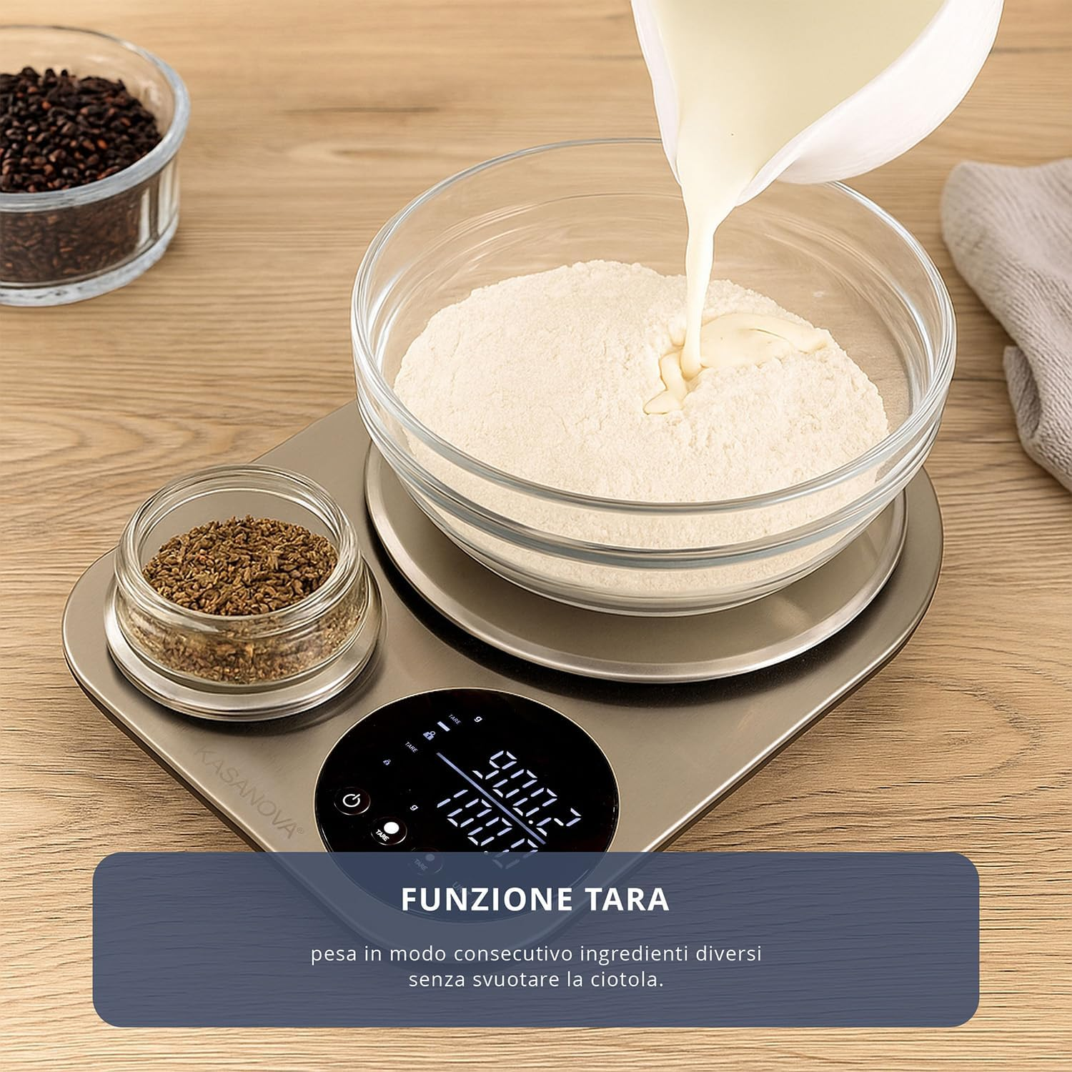 Kasanova Smartchef Digital Kitchen Scales Double Platform, Stainless Steel ABS Plastic Electronic Components image number 6