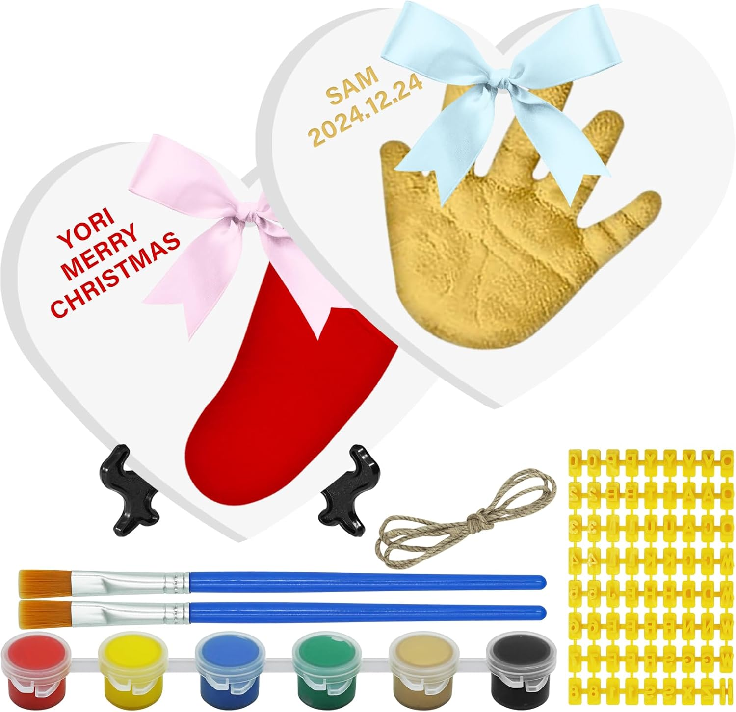 Baby Handprint and Footprint Kit - Personalized Clay Keepsake for Newborn Memory, DIY Baby Gift with Non-Toxic Mold, Complete Handmade Baby Keepsake Set for Parents image number 1