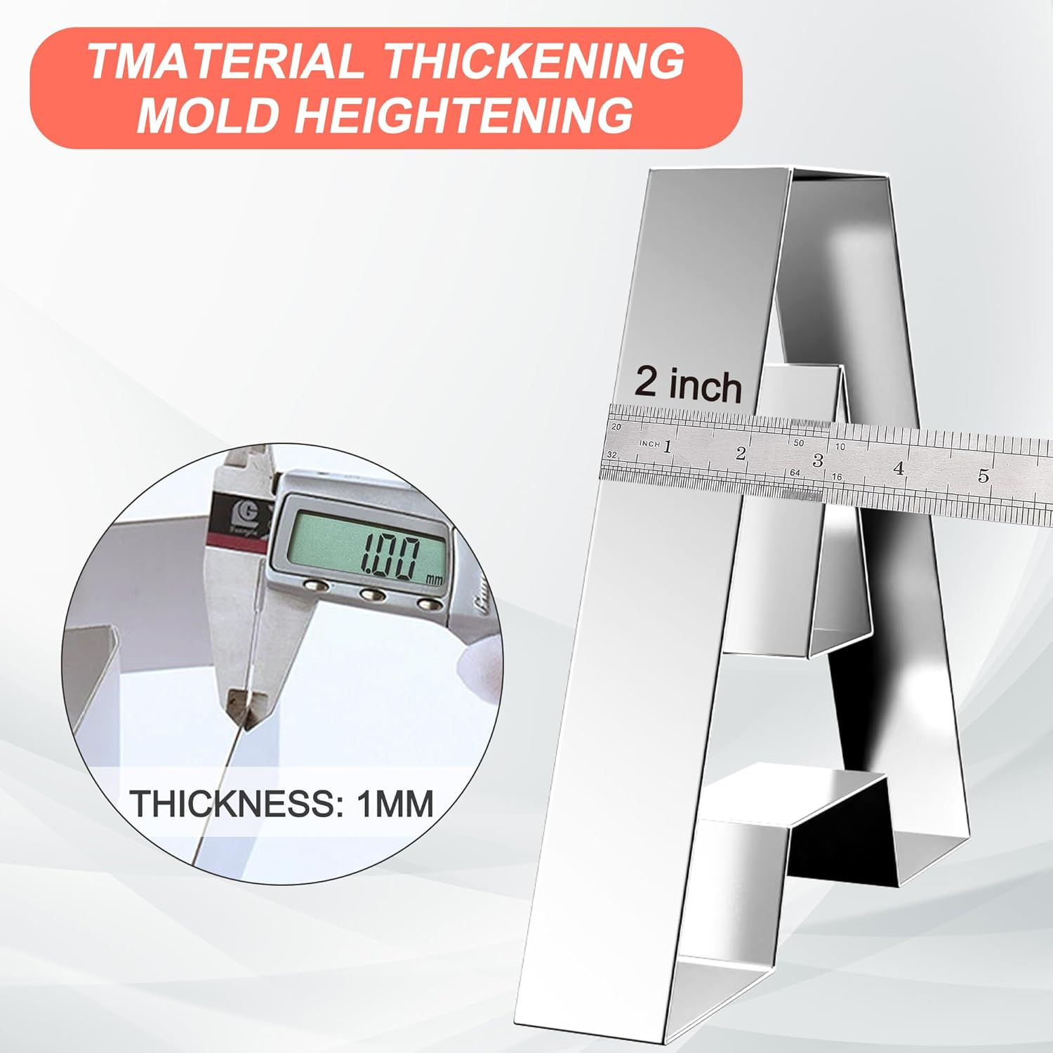 ZADE 8 Inch Alphabet P Cake Mousse Mold Stainless Steel Large Size Letter Alphabet Tiramisu Cheesecake Mold Bakeware 3D Cake Dessert Baking Pan for DIY Birthday Wedding Party image number 1