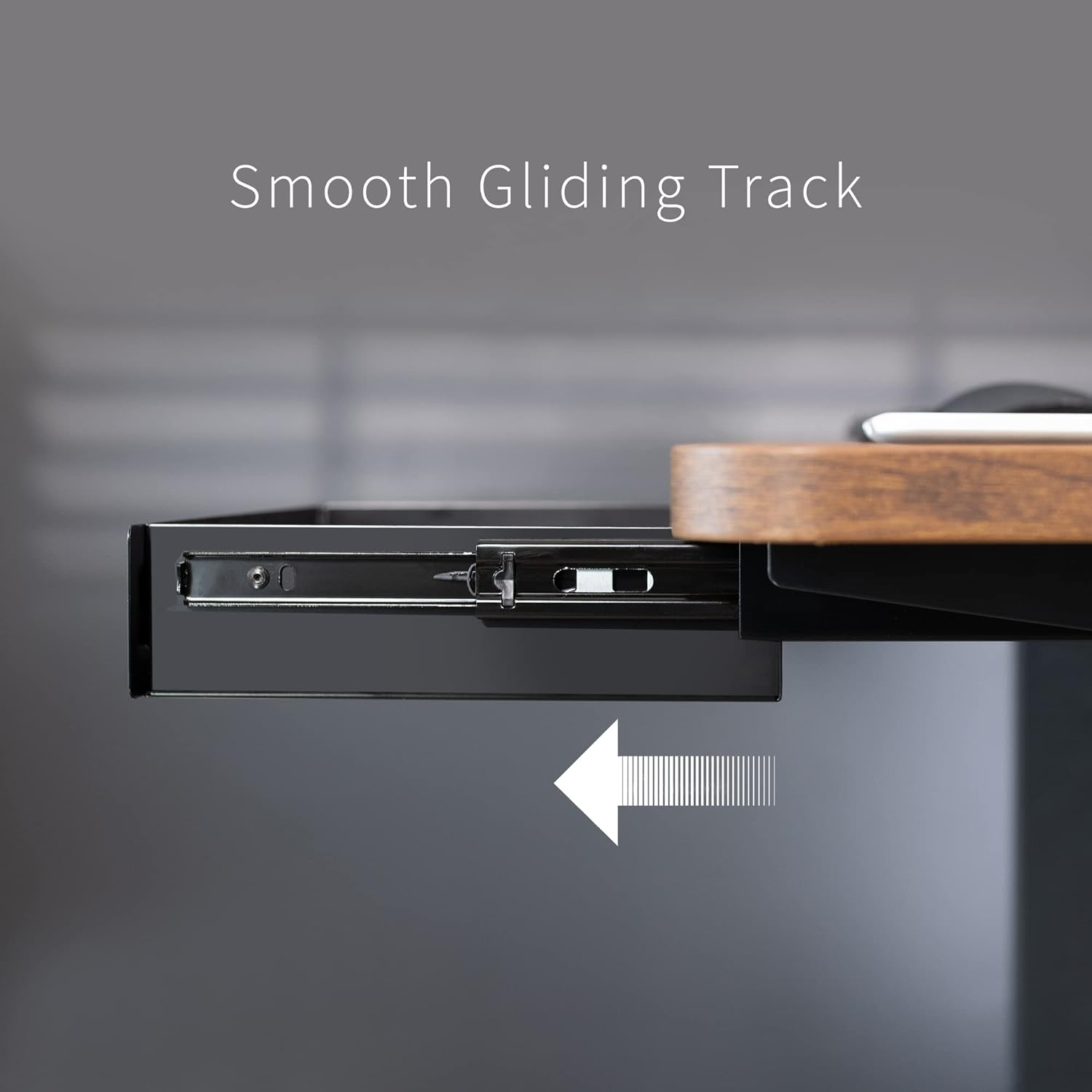 VIVO 13 Inch under Desk Mounted Sliding Pull-Out Drawer for Office Desk, Pull Handle, Storage Organizer for Sit Stand Workstation, Black, DESK-DR1H-B image number 2