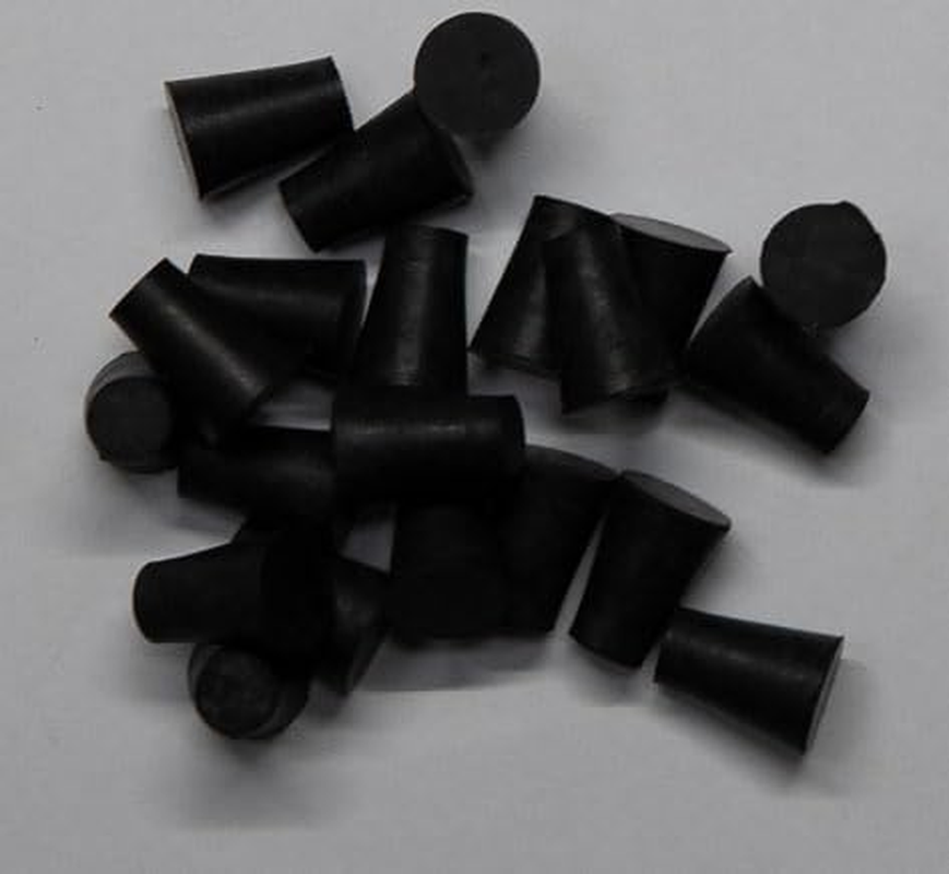 Lab Tapered Stopper Plug for 5/16" 8-9 Mm Test Tube Hole (Pack of 30) for Paint Masking Surface Protection Dust Isolated Liguid Sealed Black Rubber image number 2