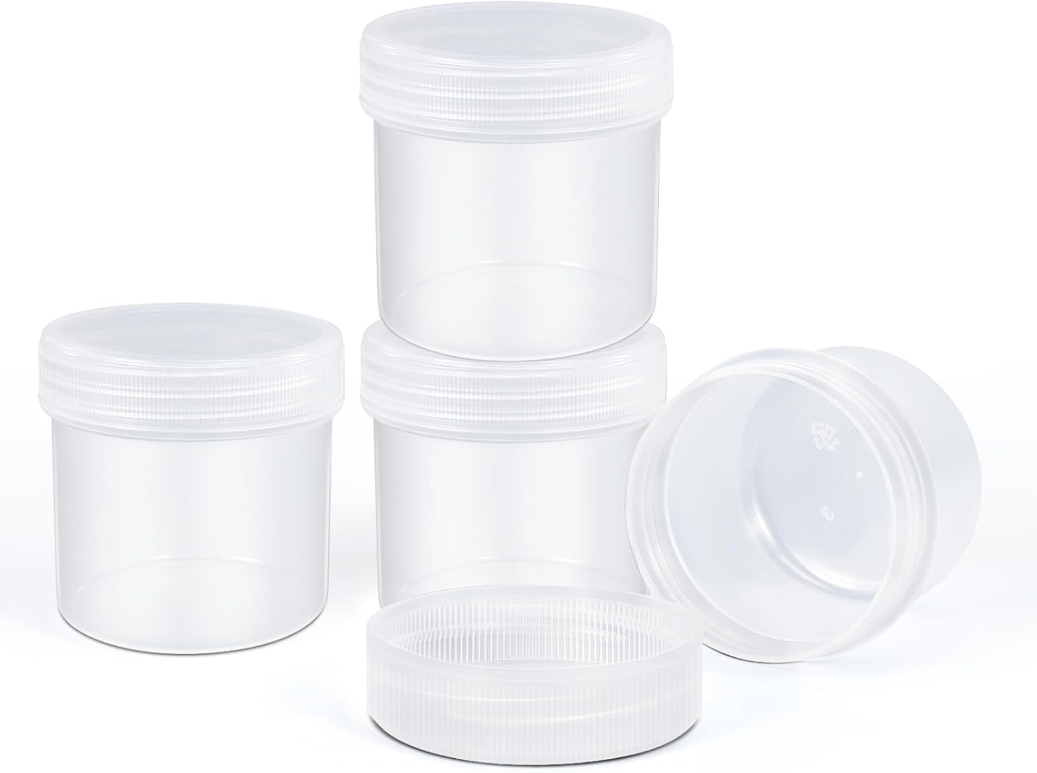 UMETASS TSA Approved Wide Mouth Travel Size Containers, PP Clear Leak Proof Travel Plastic Jars with Lids for Creams Lotion Cosmetic, Jewelry Beads, Sample, Small Items Storage (1 Oz, 4 Pcs) image number 1