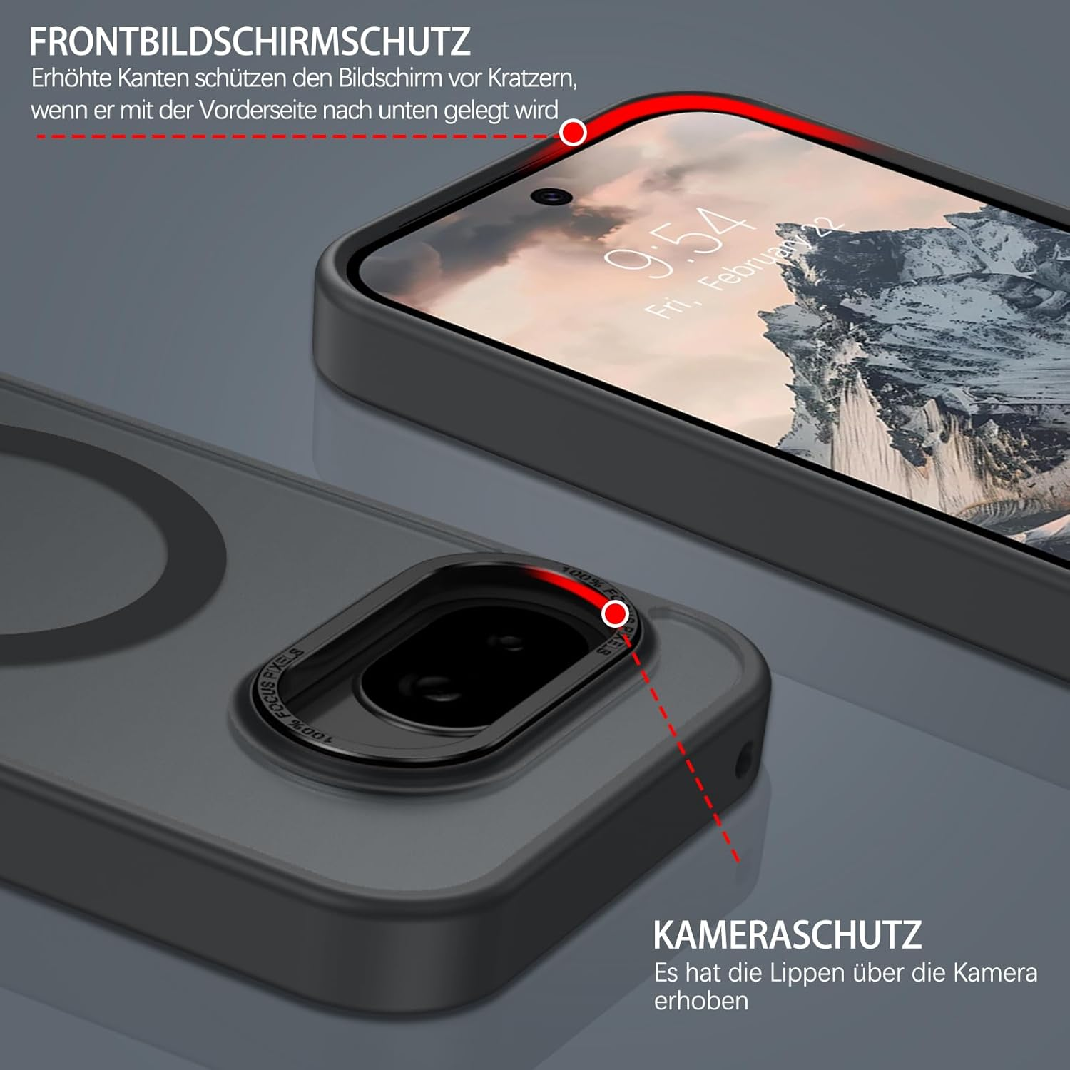 Gaobao for Google Pixel 9 a Case, Mobile Phone Case Google Pixel 9 a Case for Magsafe Translucent Matte Magnetic Shockproof Anti-Fingerprint Case for Google Pixel 9A Case Cover, Black image number 6