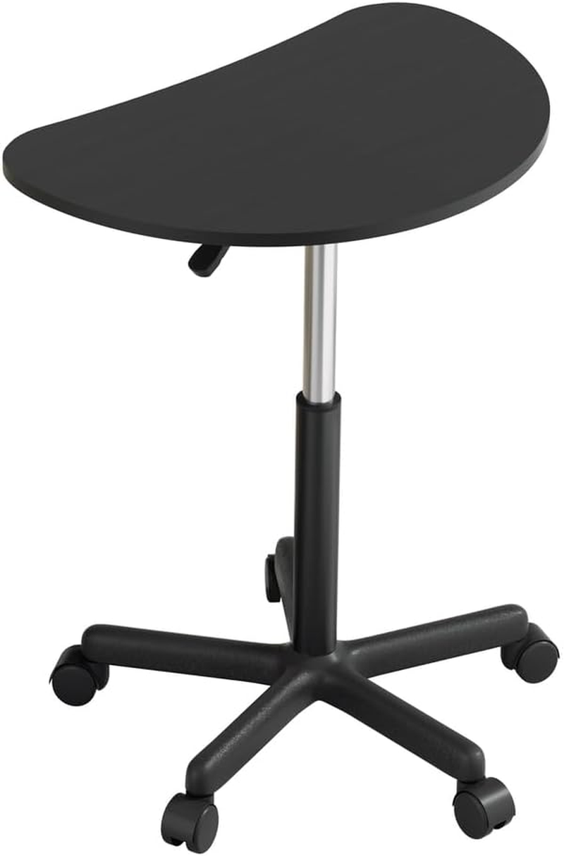 Artiss Laptop Table, 60-80Cm Height Adjustable Stand Desk Desktop Computer Standing Study Desks Bed Side Tables Home Office Travel Studio Furniture, Portable 360&deg; Rotating Lockable Caster Wheels Black image number 5