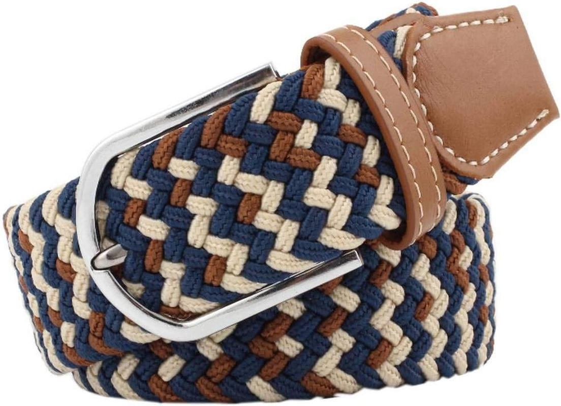 Bigood Womens Stretch Canvas Elastic Woven Braided Belts Dress Belt