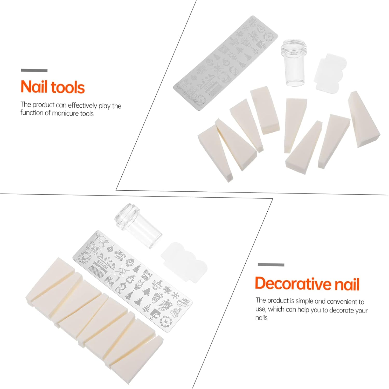 GANAZONO Creative Nail Art Templates Manicure Kit Nail Charms Texture Manicure Tools image number 2