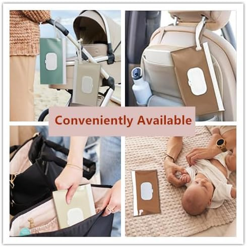 3-Pack Wipes Dispenser Wipes Bag, Portable Refillable Dispenser Box,Travel Camping Hiking image number 4