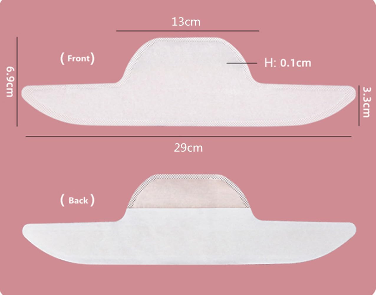 20PCS Disposable Collar Protector Self-Adhesive Shirt Sweat Pads for Shirts, Collar Underarm Sweat Pads Shirt Neck Liner image number 1