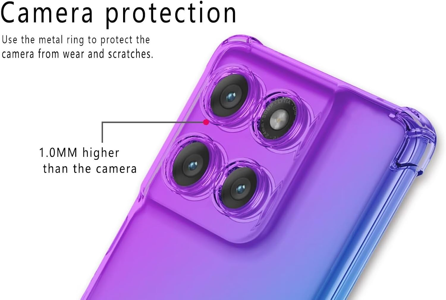 EASSGU TPU Silicone Mobile Phone Case for Motorola Moto G86 Power 5G (6.67 Inches), Transparent Gradient Case, anti Drop and Anti-Scratch Protective Case - Blue Purple image number 1