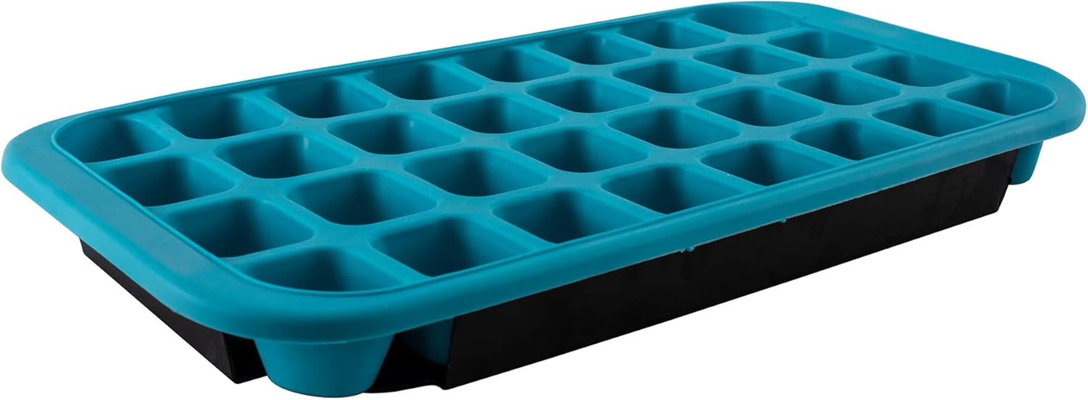 Avanti 32 Cup Flexible Ice Cub Tray with Base Tray, Blue