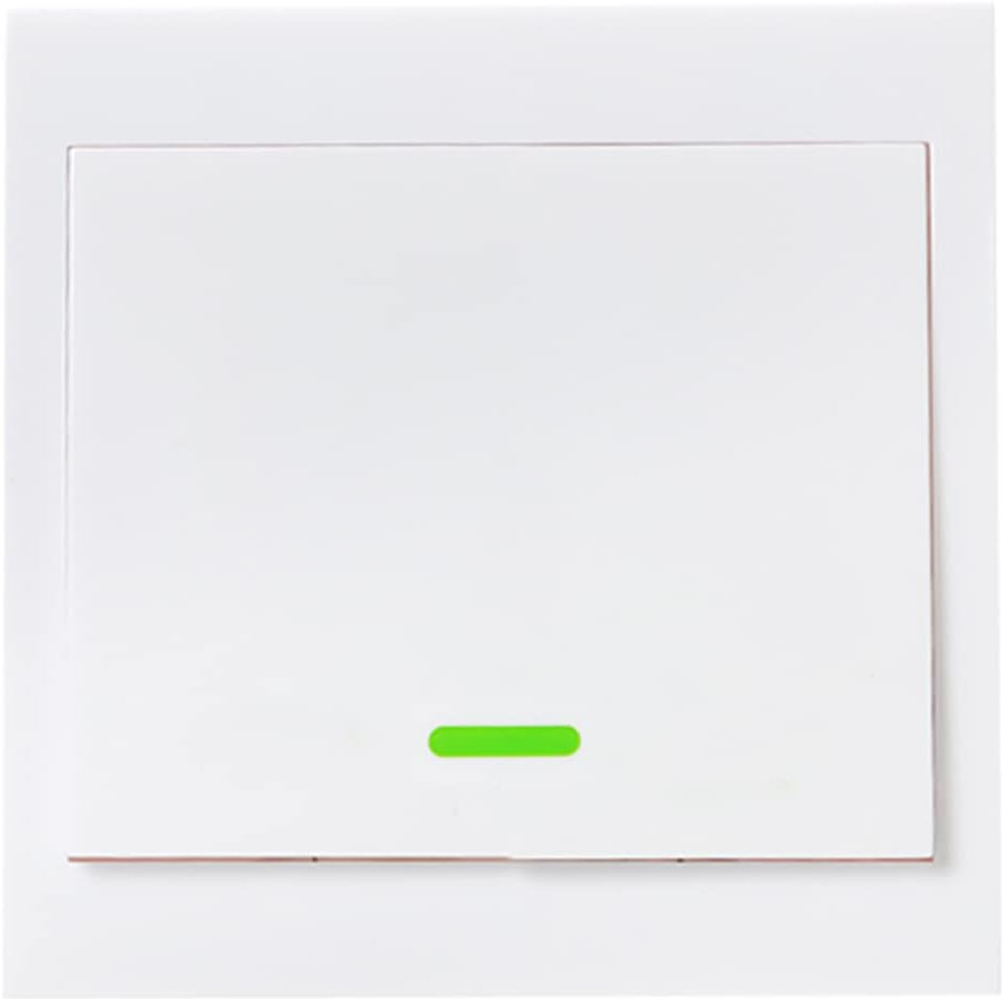 Push Button Wall Light Switch Remote Controller 1 Gang 86 Type On/Off Switch Panel 433Mhz Wireless RF Remote Control Transmitter with Stickers Free Position Flexible for Home Living Room Bedroom VCXN