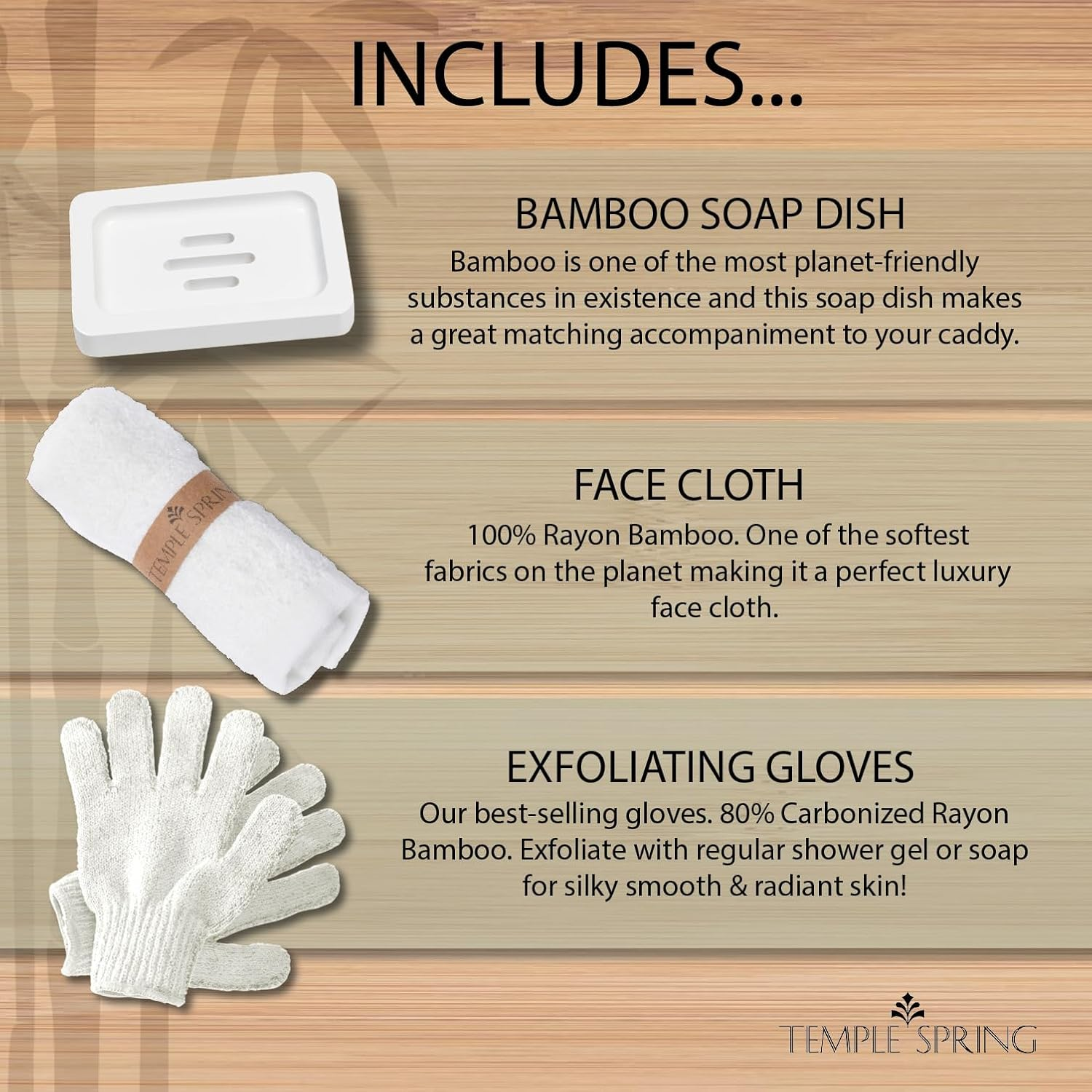 Temple Spring Wooden Bath Tray, Bath Shelf Bathroom Accessory, Home Spa Boards for Adults, Bathtub Caddy, Bamboo Bathroom Accessories Set, Extendable Bathtub Rack with Ipad & Phone Holder - White - Brown image number 6