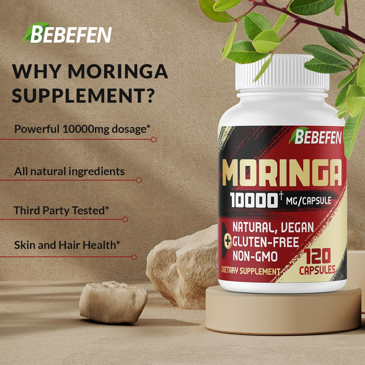 Moringa Capsules 10000Mg per Capsules, 120 Capsules 4 Month Supply image number 5