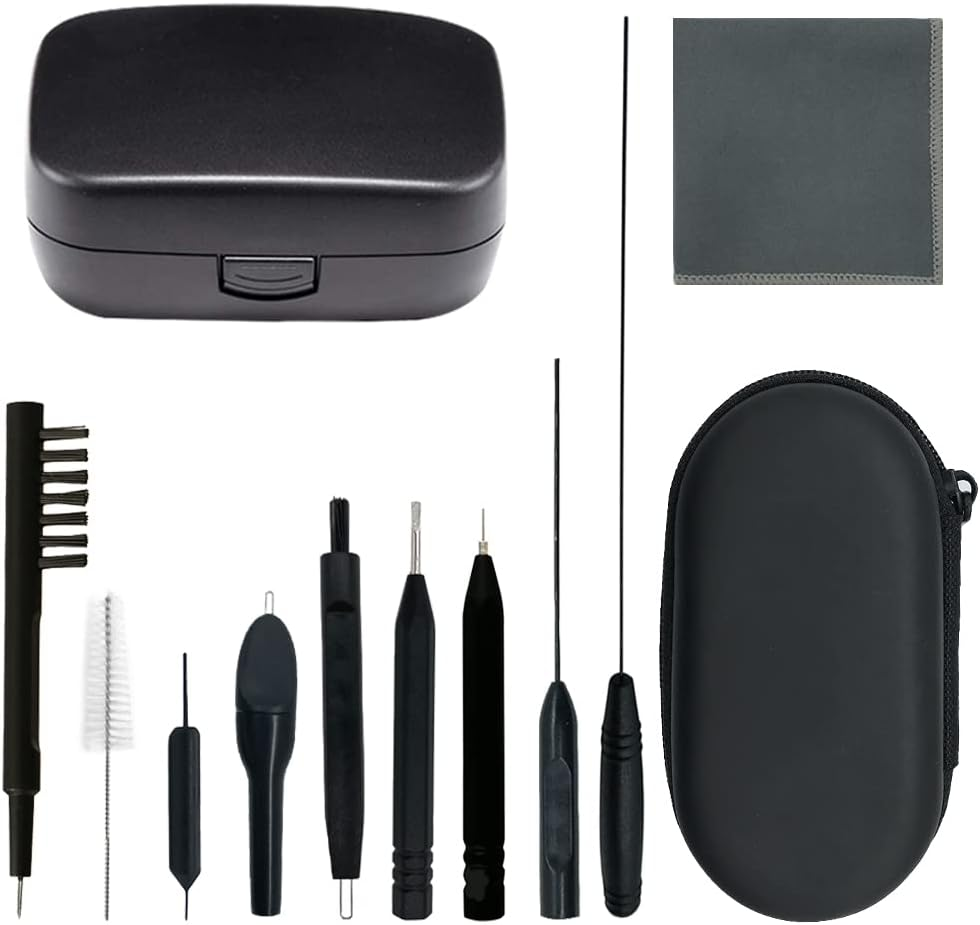 12 Pieces Hearing Aid Cleaning Kits, Hearing Amplifier Brush Tools with Wax Loop and Magnet Suitable for Earbuds,Headphones,Airpods Cleaner Brush Kits with Storage Case image number 1