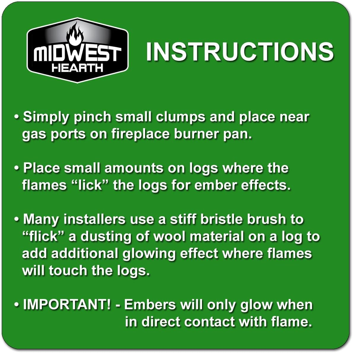 Midwest Hearth Rock Wool for Gas Log - 6 Oz. Bag