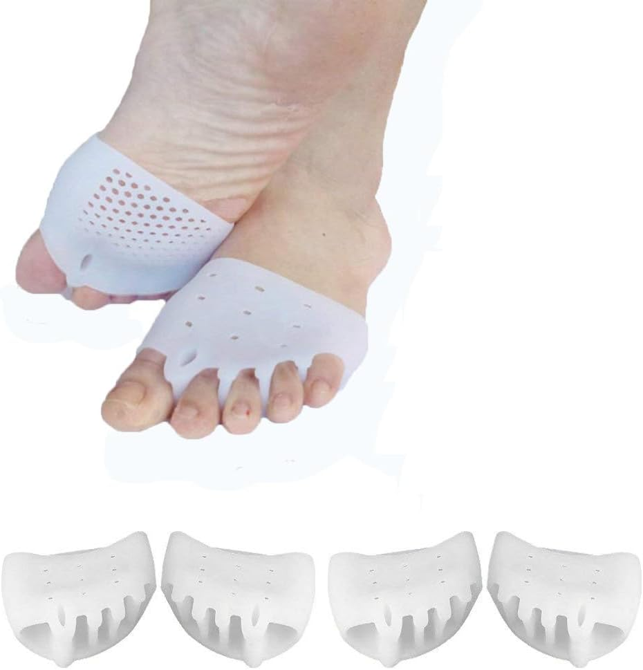 Metatarsal Pads with Gel Bunion Corrector Cushion, 4 Pieces Toe Spacers, Ball of Foot Cushions, Soft&Breathable for Women& Men image number 2