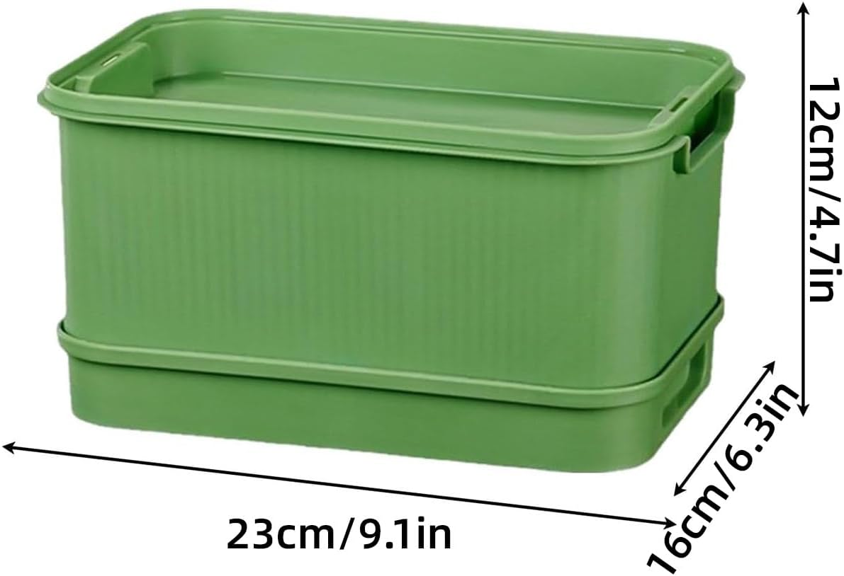 AIMALL Soilless Hydroponic Seedling Tray &ndash; Self-Watering Sprout Tray for Indoor Herb & Vegetable Planting, Double-Layer Design with Visible Water Reservoir - Green image number 4
