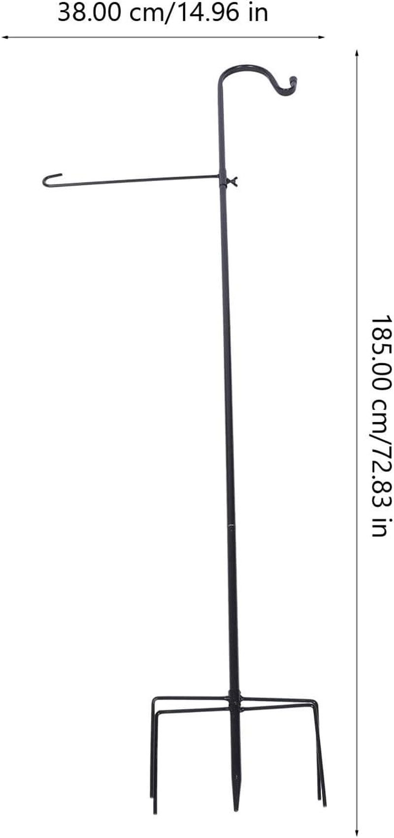 1Pc Floor Outlet Flagpole Shepherd Hook Wind Chime Hanger Windchime Hanger Outdoor Pot Outdoor Plant Hanger Stand Streetlamp Hanger Garden Hanger Streetlamp Holder Black Happyyami image number 3